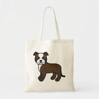 Brindle And White Staffordshire Bull Terrier Dog Tote Bag