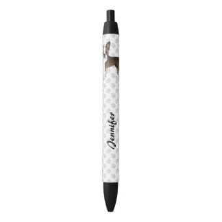 Brindle Boston Terrier Cartoon Dog &amp; Custom Text Pen