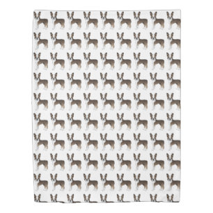 Brindle Boston Terrier Cute Cartoon Dog Pattern Duvet Cover