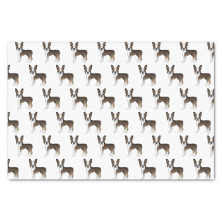 Brindle Boston Terrier Cute Cartoon Dog Pattern Tissue Paper