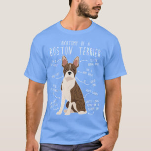 Brindle Boston Terrier Dog Anatomy T-Shirt