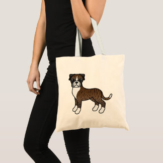 Brindle Boxer Cartoon Dog Tote Bag