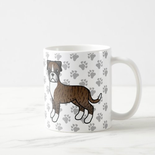 Brindle Boxer Cute Cartoon Dog Coffee Mug