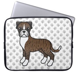 Brindle Boxer Cute Cartoon Dog Laptop Sleeve