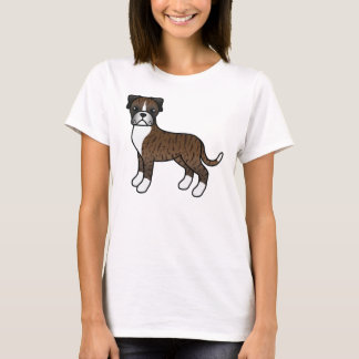 Brindle Boxer Cute Cartoon Dog T-Shirt