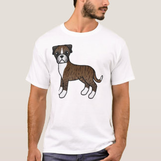 Brindle Boxer Cute Cartoon Dog T-Shirt
