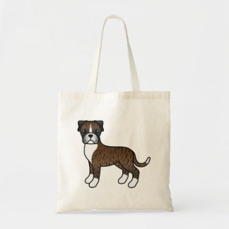 Brindle Boxer Cute Cartoon Dog Tote Bag