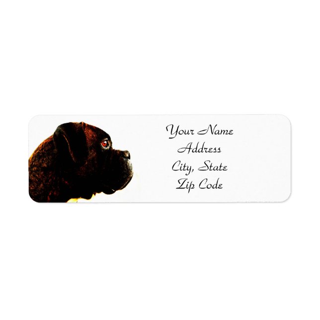 Brindle Boxer Dog Address Labels (Front)