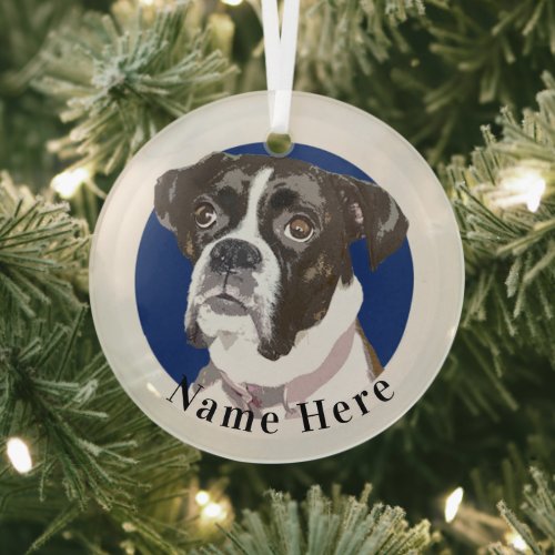 Brindle Boxer Dog Christmas Ornament