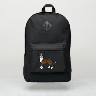 Brindle Boxer Dog Cute Cartoon Dog Illustration Port Authority® Backpack