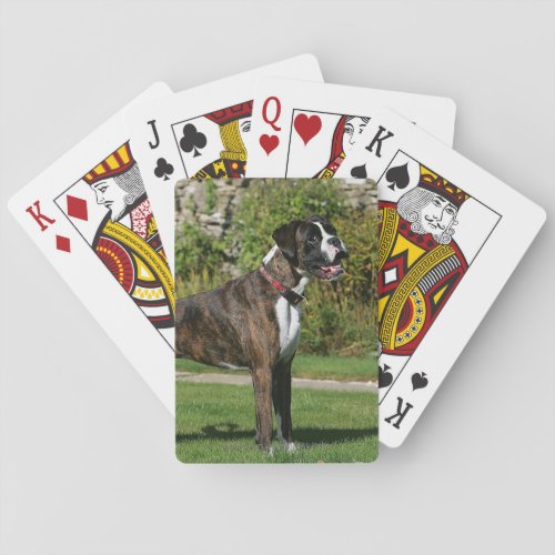 Brindle Boxer Dog Show Stance Poker Cards