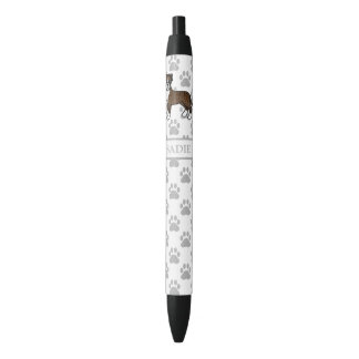 Brindle Boxer Dog With Name And Gray Paws Pen