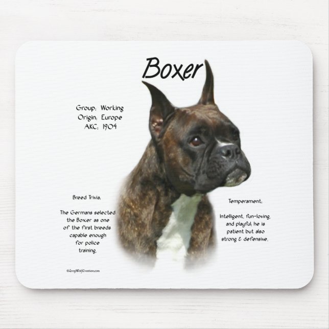 Brindle Boxer History  Mouse Pad (Front)