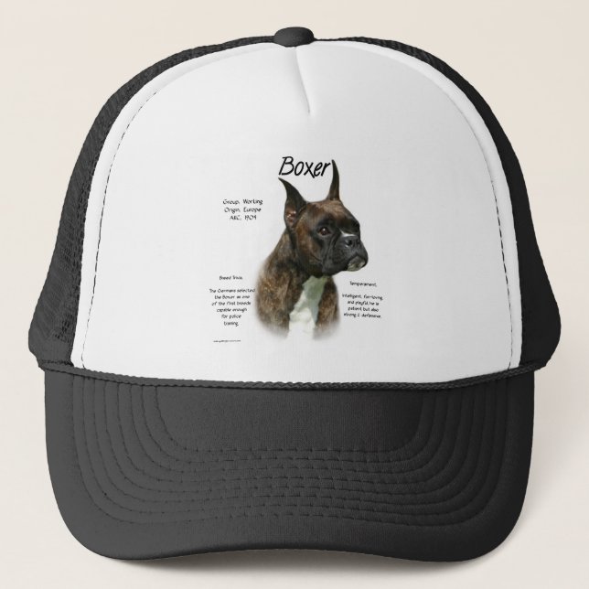 Brindle Boxer History  Trucker Hat (Front)