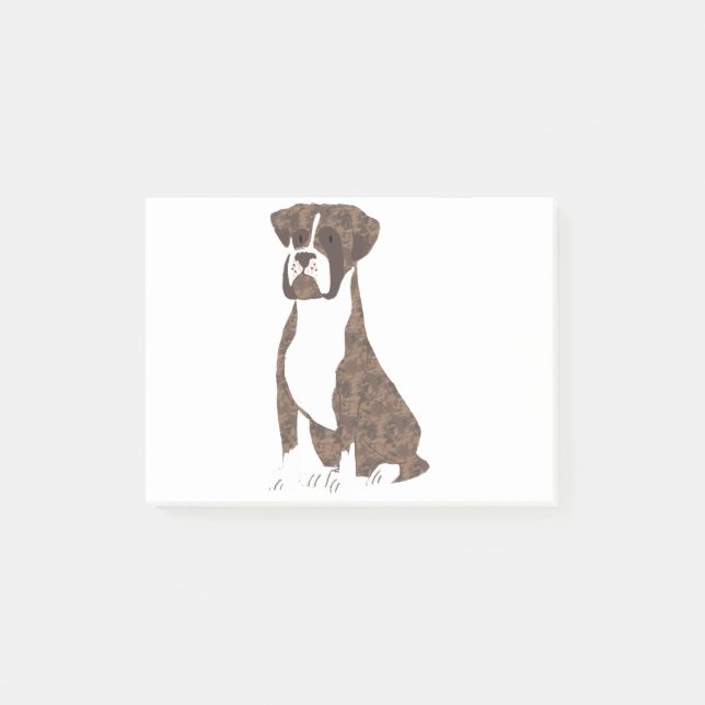 Brindle Boxer Illustration Post-it Notes (Front)