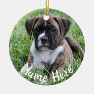 Brindle Boxer Puppy Christmas Ornament