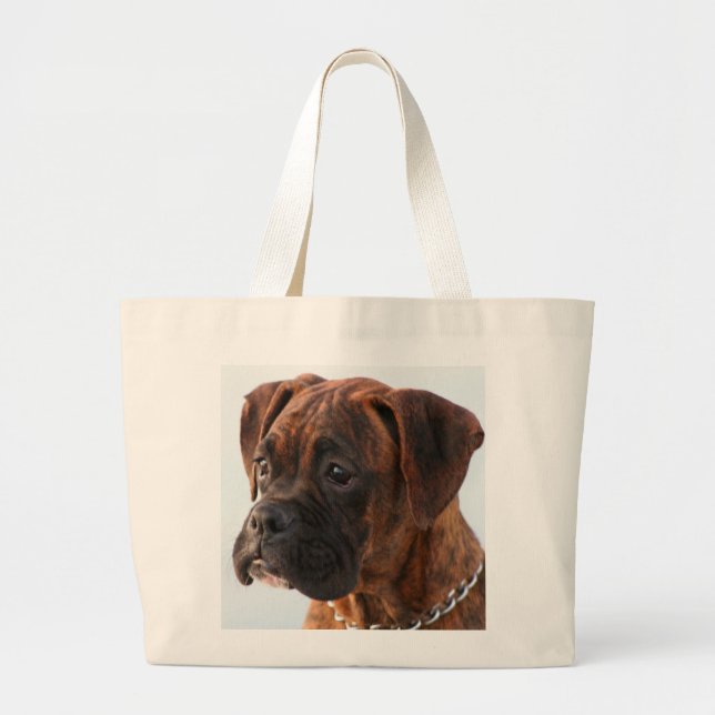 Brindle boxer puppy tote bag (Front)