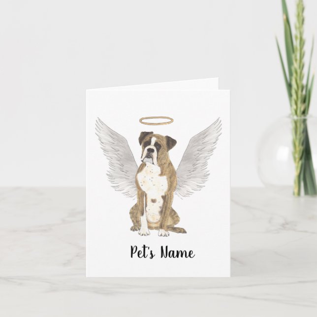 Brindle Boxer Sympathy Memorial Card (Front)