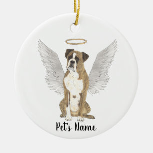 Brindle Boxer Sympathy Memorial Ceramic Ornament