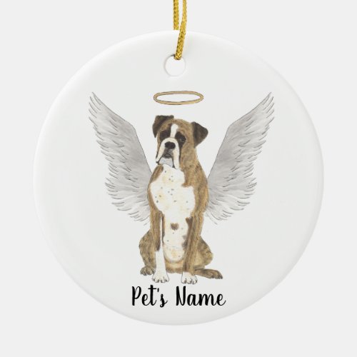 Brindle Boxer Sympathy Memorial  Ceramic Ornament