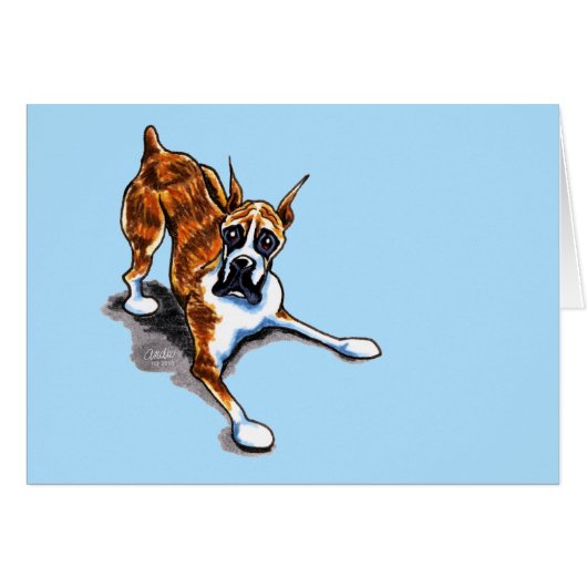 Brindle Boxer Wanna Play Cards (Front Horizontal)
