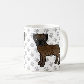 Brindle Bullmastiff Cute Cartoon Dog Coffee Mug