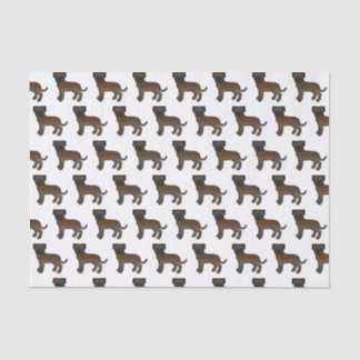 Brindle Bullmastiff Cute Cartoon Dog Pattern Tissue Paper