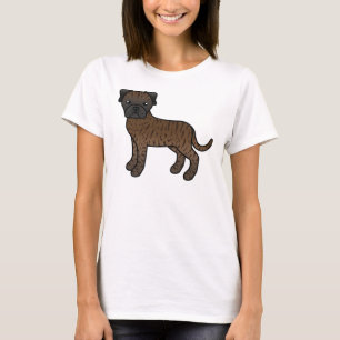 Brindle Bullmastiff Cute Cartoon Dog T-Shirt