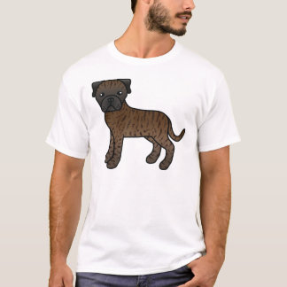 Brindle Bullmastiff Cute Cartoon Dog T-Shirt
