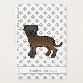 Brindle Bullmastiff Cute Cartoon Dog &amp; Text Planner