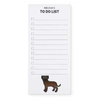 Brindle Bullmastiff Cute Cartoon Dog To Do List Magnetic Notepad