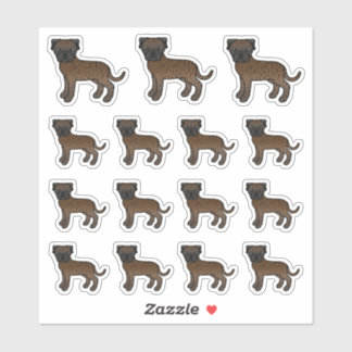 Brindle Bullmastiff Cute Cartoon Dogs Sticker