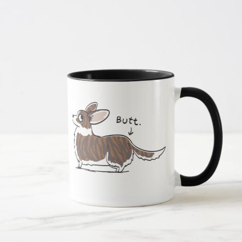 Brindle Cardigan Corgi Butt Mug