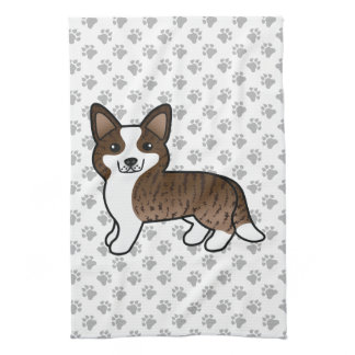 Brindle Cardigan Welsh Corgi Cartoon Dog Kitchen Towel
