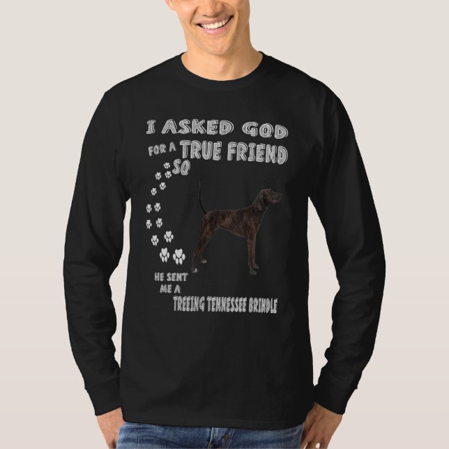 Brindle Cur Dog  Mom Dad Treeing Tennessee Brindle T-Shirt (Front)