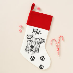 Brindle Dog Personalized Christmas Stocking