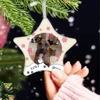 brindle dog ornament