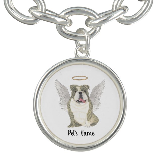 Brindle English Bulldog Sympathy Memorial Bracelet (Design)