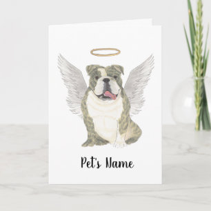 Brindle English Bulldog Sympathy Memorial Card