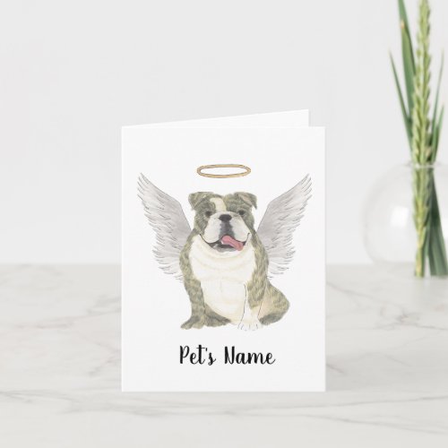 Brindle English Bulldog Sympathy Memorial Card
