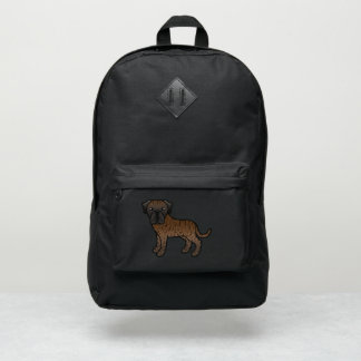 Brindle English Mastiff Cartoon Dog Illustration Port Authority® Backpack