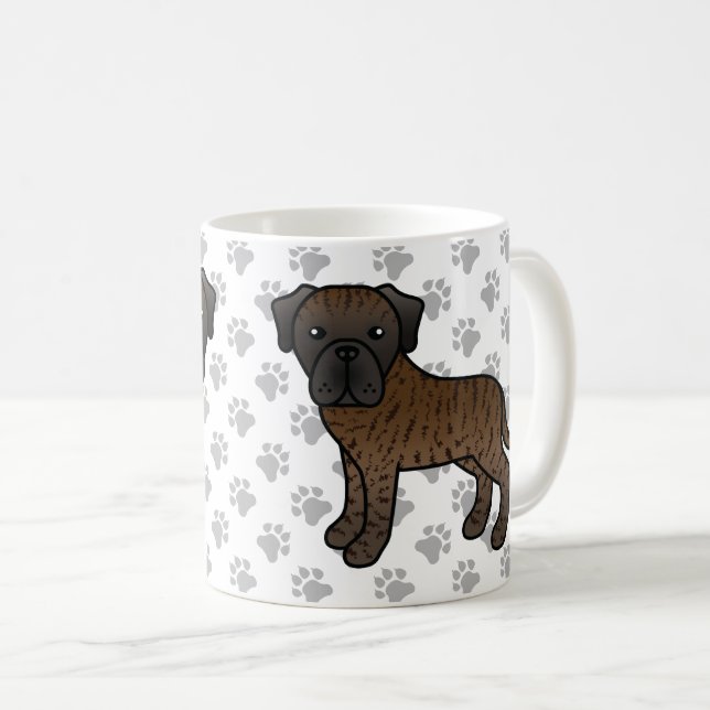 Brindle English Mastiff Cute Cartoon Dog Coffee Mug (Front Right)