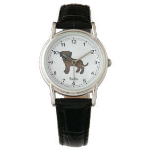 Brindle English Mastiff Cute Cartoon Dog & Name Watch