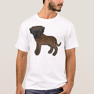 Brindle English Mastiff Cute Cartoon Dog T-Shirt