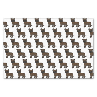 Brindle English Staffie Cute Cartoon Dog Pattern Tissue Paper