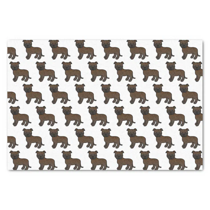 Brindle English Staffie Cute Cartoon Dog Pattern Tissue Paper | Zazzle Brindle English Staffie Cute Cartoon Dog Pattern Tissue Paper | Zazzle