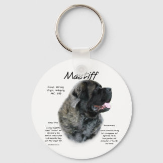 Brindle Fluffy Mastiff History Keychain