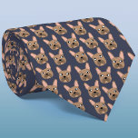Brindle French Bulldog Blue Neck Tie<br><div class="desc">A fun little Brindle French Bulldog or Frenchie pattern on a dark blue background.  Great for all dog lovers,  pet sitters,  dog walkers and veterinarians.  Original art by Nic Squirrell.</div>