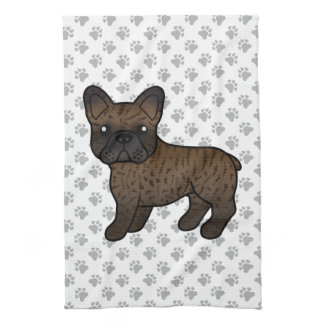 Brindle French Bulldog Cute Cartoon Dog Kitchen Towel