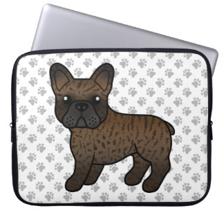 Brindle French Bulldog Cute Cartoon Dog Laptop Sleeve